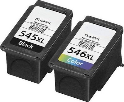 CANON 545XL/546XL-Πακέτο *2* τεμαχίων συμβατών μελανιών με canon PG 545XL black 10ml & CL 546XL colour 10ml. Canon Pixma MG 2450 , MG 2400 Series , MG 2950, MG 2455 , IP 2800 Series , MG 2555 , MG 2900 Series , IP 2850 , MG 2500 Series , MG 2550 , MX 495 Serie , MG 2540 Serie , MG 2550 Serie , MG 2555 Serie , MG 2940 Serie , MG 3000 Serie , MG 3050 Serie , MG 3051 Serie , MG 3052 Serie , MG 3053 Serie , MX 490 Serie , MX 494 Serie TR-4550, 4551