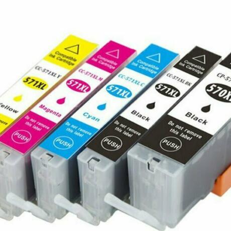 CANON 570XL/571XL-Πακέτο *5* τεμαχίων συμβατών μελανιών με canon pgi 570xl black & cli 571xl all colors. CANON Pixma MG5700, MG5750, MG5751, MG5752, MG5753, MG6800, MG6850, MG6851, MG6852, MG6853, MG7700, MG7750, MG7751, MG7752, MG7753