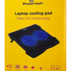 POWERTECH PT-930 Βάση Ψύξης Laptop έως 15.6” με 2x 125mm Fan, LED & Ρυθμιζόμενο Ύψος – Μαύρη