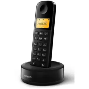 Philips D1601B/34 Ασύρματο Τηλέφωνο με Ελληνικό Μενού Μαύρο