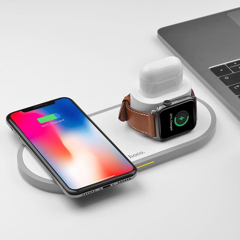 Hoco CW21 Wisdom Βαση Ασυρματης Φορτισης Apple 3-in-1 - Image 2