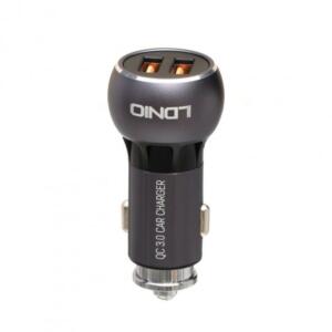 Ldnio C503Q Φορτιστης Αυτοκινητου QC3.0, 2 Ports + 1M Lightning Cable