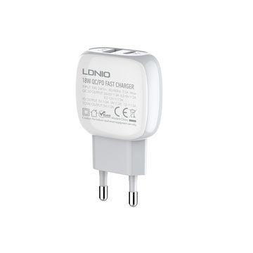 Ldnio A2313C Φορτιστης QC3.0 + PD 18W με Καλωδιο Lightning 1M - Image 3