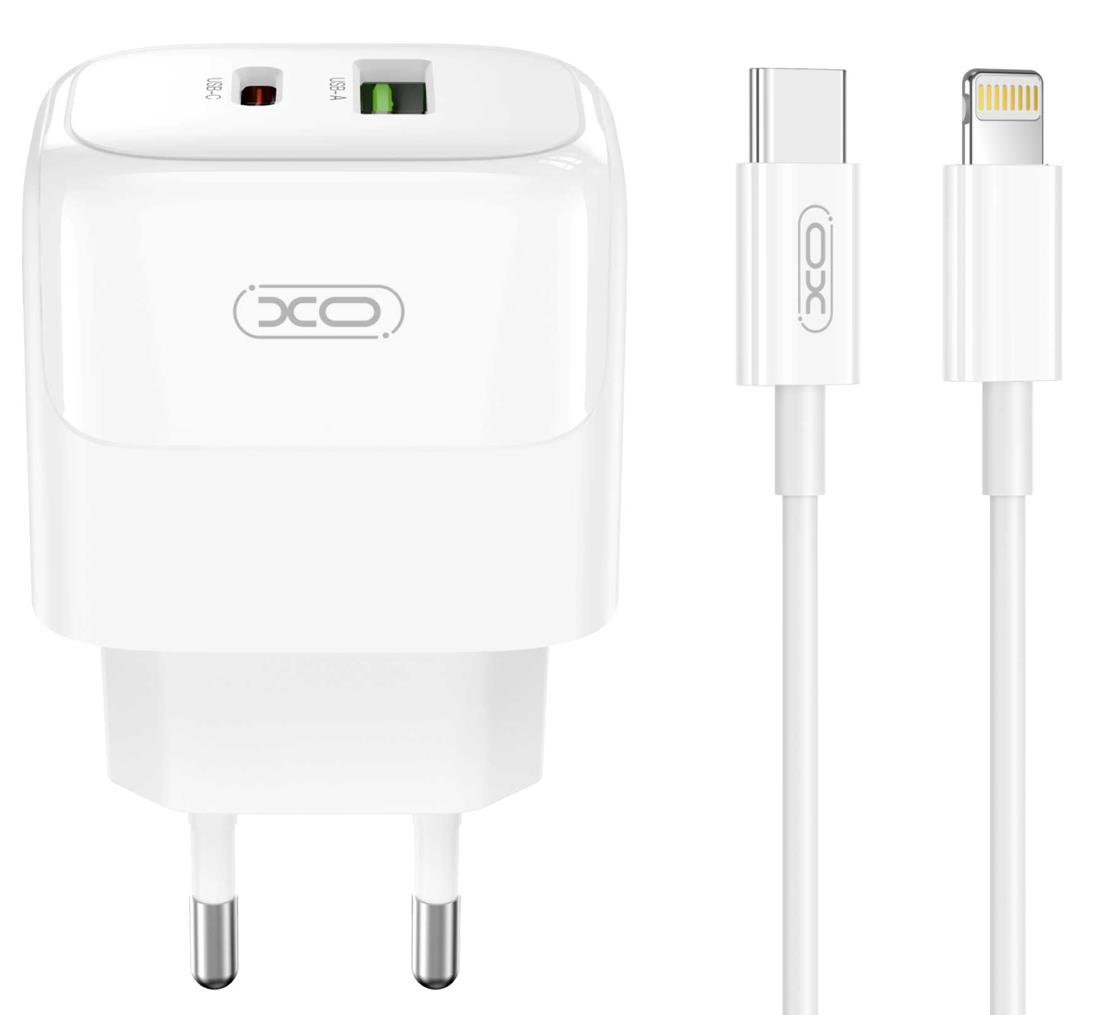 XO L137 Φορτιστης Pd20w/qc18w, 1 Θυρα USB + 1 Θυρα PD, με Καλωδιο L...