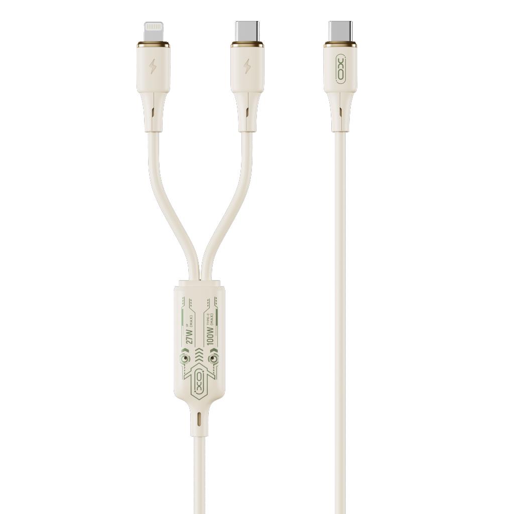 XO NB-Q262 Καλωδιο Σιλικονης 2 σε 1 Type-c 60W και Lightning 27W, 1.2M