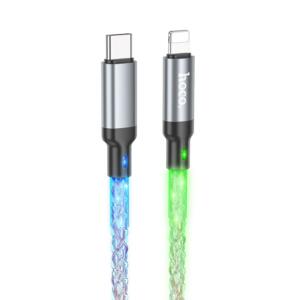 Hoco U112 Καλωδιο Type-c TO Lightning Φορτισης+data 1.m, Πολυχρωμο LED
