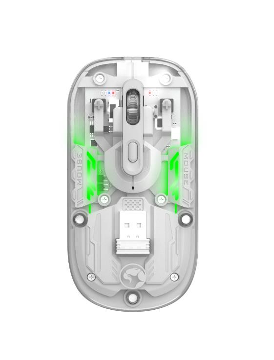 Marvo Ποντικι M808W Διαφανο Ασυρματο 2.4g+bt, RGB, Αθορυβοι Διακοπτες