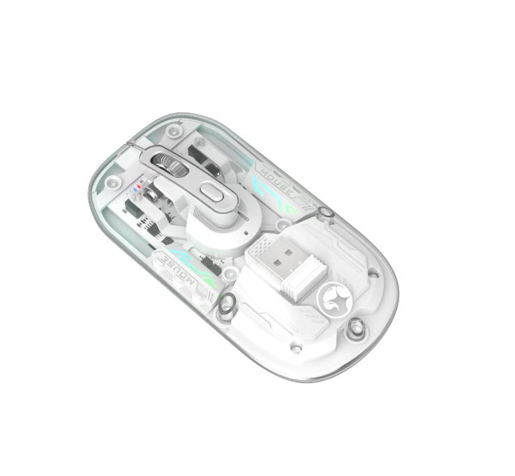 Marvo Ποντικι M808W Διαφανο Ασυρματο 2.4g+bt, RGB, Αθορυβοι Διακοπτες - Image 4