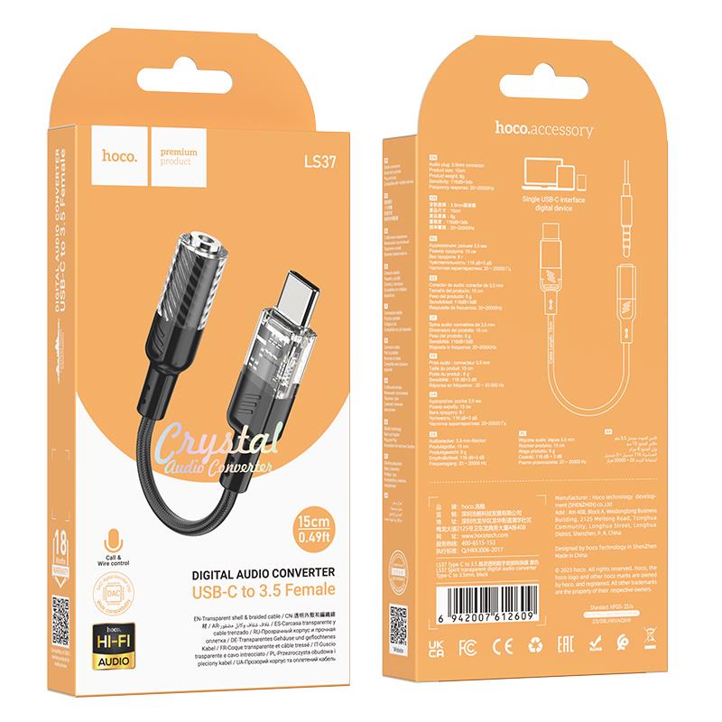 Hoco LS37 Origin Type-c TO 3.5mm Converter