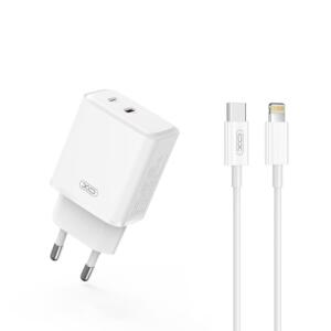 XO L145 Φορτιστης με Καλωδιο Lightning, PD 20W Usb-c + Lightning...
