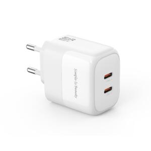 XO L140 Gan Nitride Φορτιστης 35W Usb-c , 2 Θυρες, Λευκος