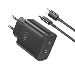 XO L105 Φορτιστης, 35W, 2 Θυρες PD, με Καλωδιο Type-c, Μαυρος (NB-Q...