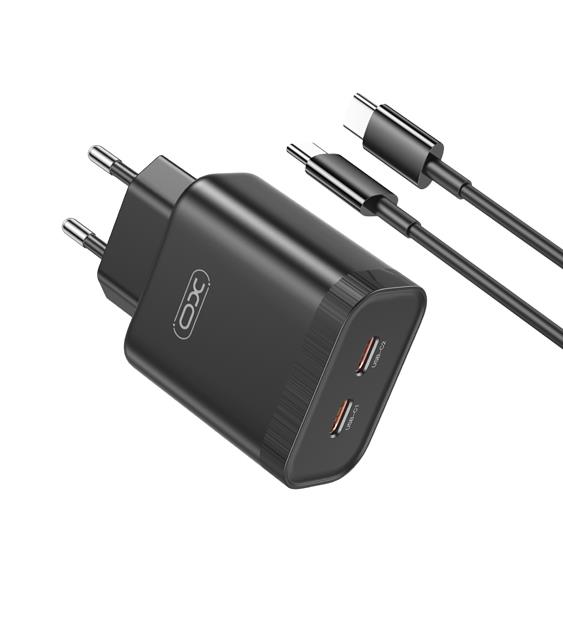 XO L105 Φορτιστης, 35W, 2 Θυρες PD, με Καλωδιο Type-c, Μαυρος (NB-Q...
