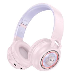 Hoco W50 Ακουστικα Bluetooth Cute FUN, ΡΟΖ
