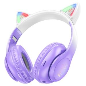 Hoco W42 Ακουστικα Bluetooth με Αυτια Γατας, ΜΩΒ