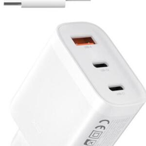 XO L117 Φορτιστης, 2 Θυρες PD45W και 1 Θυρα QC3.0 18W, με Καλωδιο L...