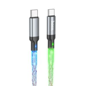 Hoco U112 Καλωδιο Type C TO Type C Φορτισης+data 1.m, Πολυχρωμο LED