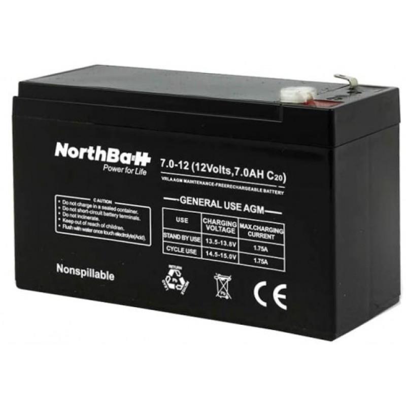 Northbatt Battery 12V 7AH (6.3 Faston)
