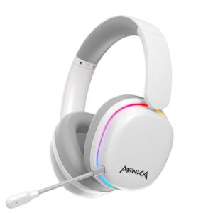 Marvo Monka HG9070W Echo RS Ασυρματο Ακουστικο, ΒΤ, RGB, Λευκο