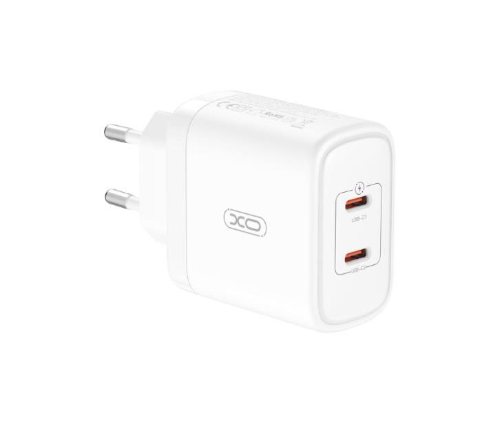 XO CE08 Φορτιστης, PD50W, 2 Θυρες PD, Λευκο