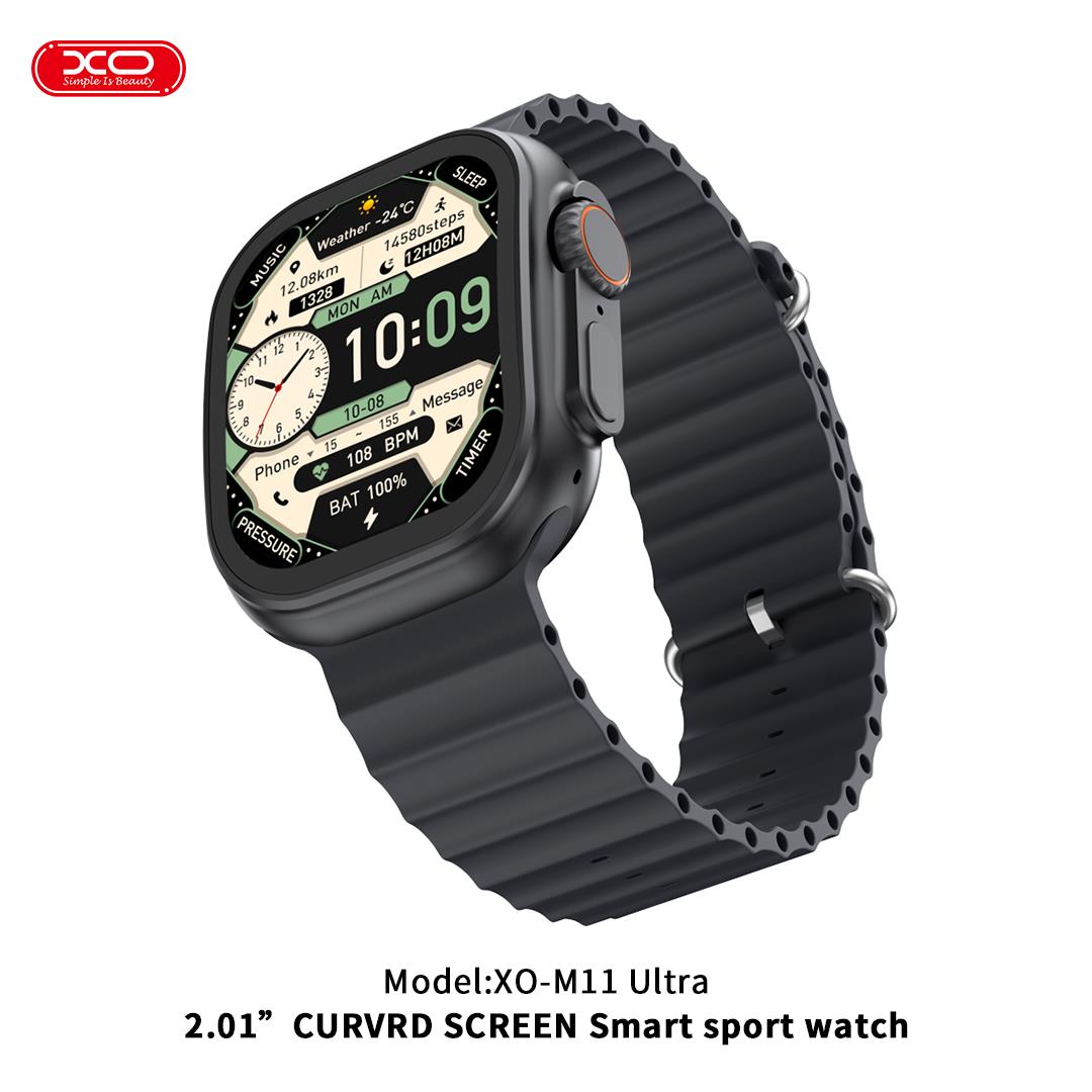 XO M11ULTRA Smart Watch, Ασυρματη Φορτιση, Κληση, Μαυρο - Image 2