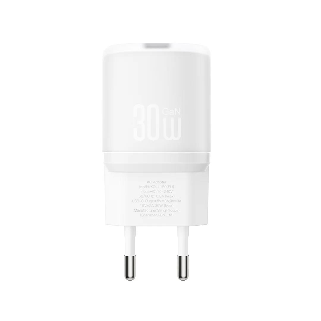 XO L150 Φορτιστης 30W 1 Θυρα Type-c, Λευκος