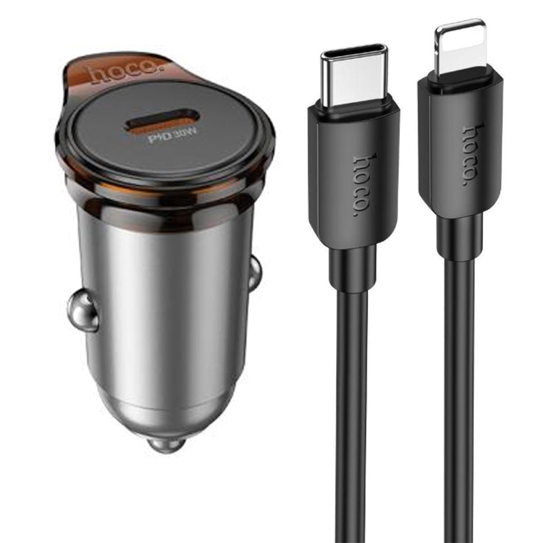 Hoco NZ16 Φορτιστης Αυτοκινητου, Rigorous PD30W, 1 Θυρα , Καλωδιο T...