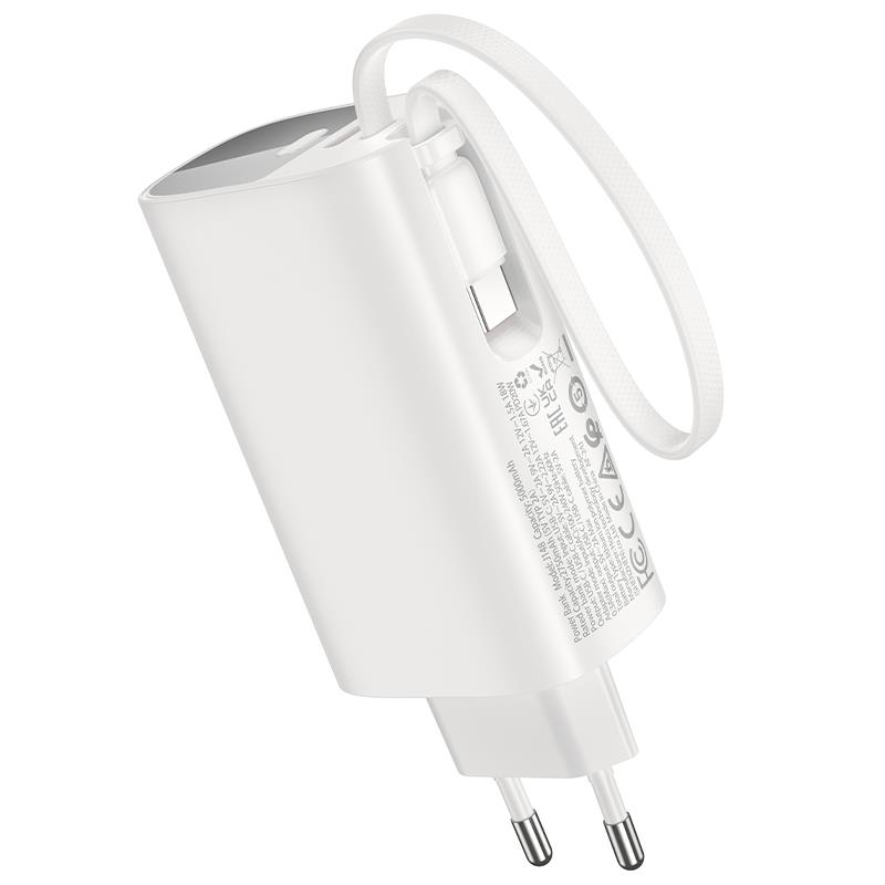Hoco J148 Handy PD20W Power Bank Τοιχου, με Καλωδιο Type-c, 5.000MA... - Image 2