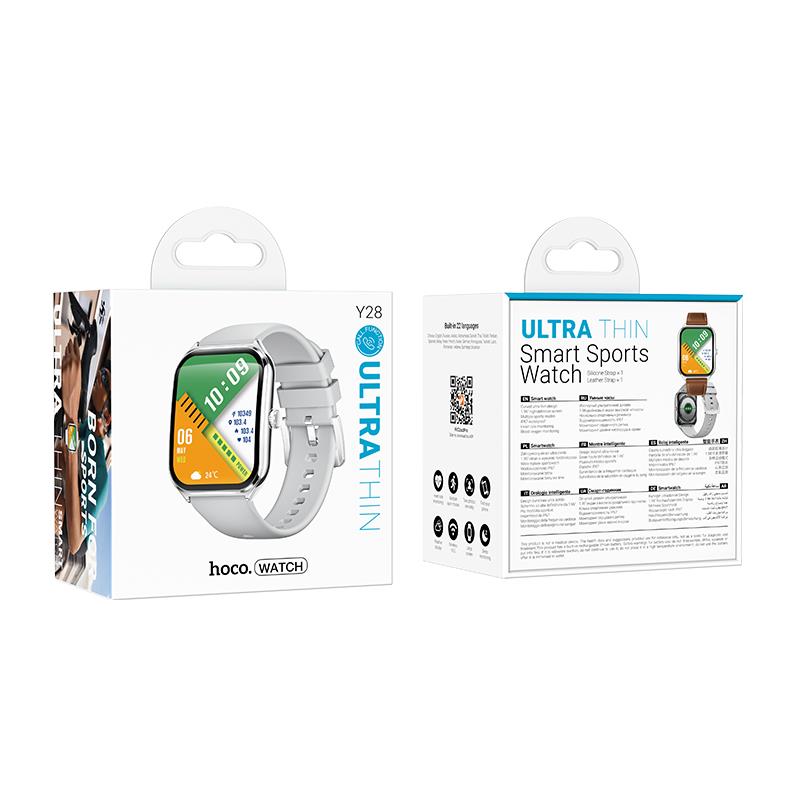 Hoco Y28 Amoled Smart Sports Watch(λειτουργια Κλησης), Ασημι - Image 4
