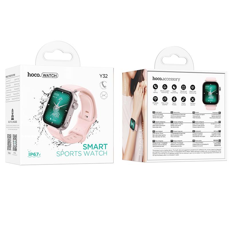 Hoco Y32 Sports Smart Watch (call Version), ΡΟΖ - Image 3