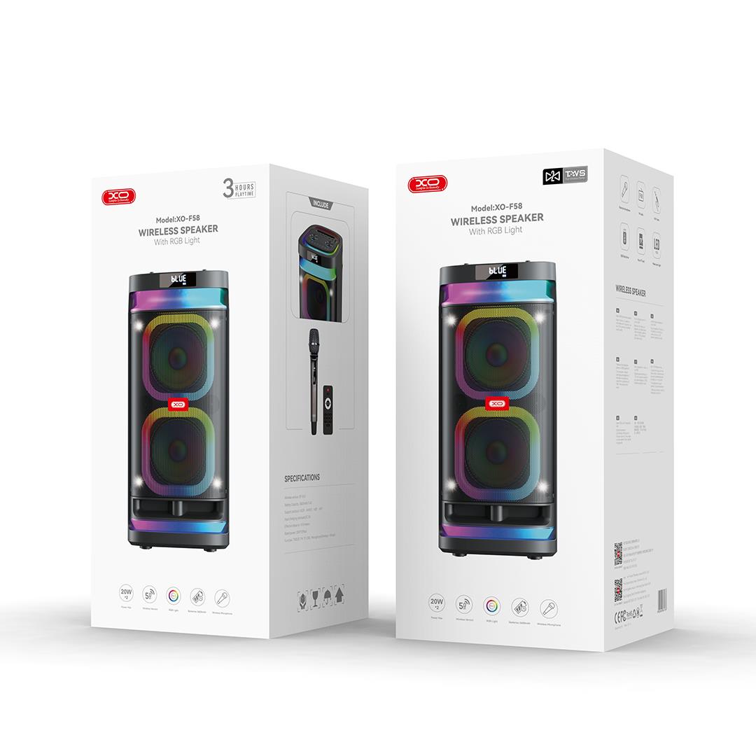 XO F58 Shine Φορητο Ηχειο Bluetooth, RGB, 40W, Τηλεχειριστηριο, Μικ... - Image 3
