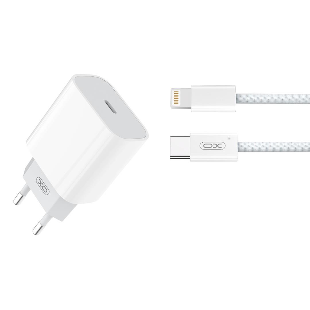 XO L129 Φορτιστης 20W, με Καλωδιο Lightning, Λευκος