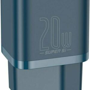 Baseus Super SI Φορτιστης Γρηγορης Φορτισης, 20W, Μπλε