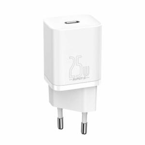 Baseus Super SΙ, Φορτιστης Γρηγορης Φορτισης, 1 Θυρα, 25W, Λευκος