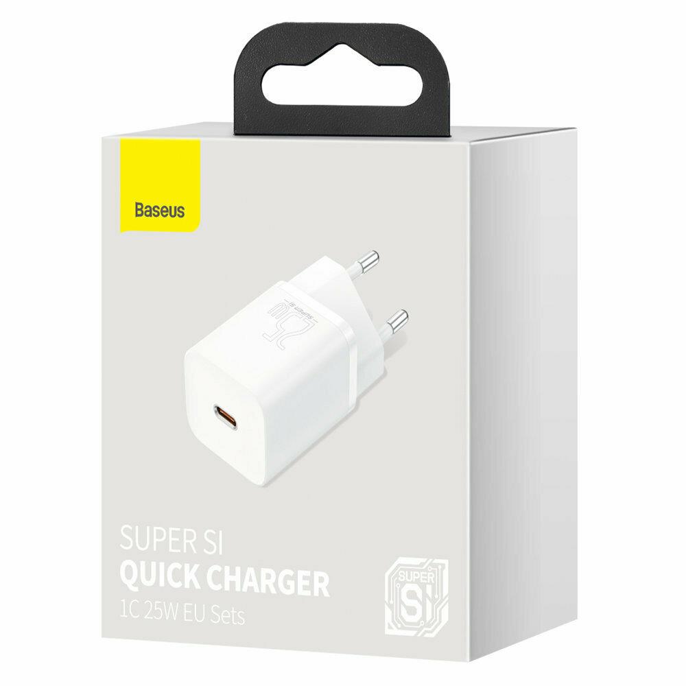 Baseus Super SΙ, Φορτιστης Γρηγορης Φορτισης, 1 Θυρα, 25W, Λευκος - Image 3