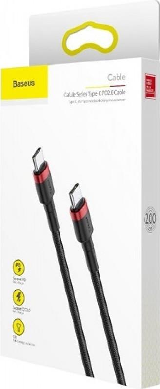 Baseus Cafule Καλωδιο Φορτισης, PD 2.0 Type-c, 3A, 2M, Κοκκινο, Μαυρο - Image 3