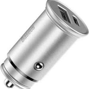 Baseus Circular Metal, Φορτιστης Αυτοκινητου Γρηγορης Φορτισης, 2 Θ...