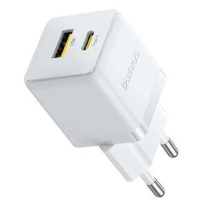 Baseus Palm Φορτιστης Γρηγορης Φορτισης, 2 Θυρες, 30W, Λευκος
