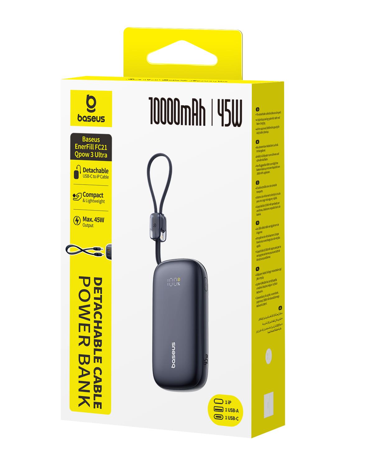 Baseus Enerfill FC21 QPOW3 Ultra, Powerbank, 10000mah, με Καλωδιο Α... - Image 3