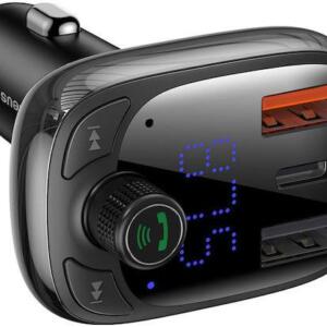 Baseus T Shaped S-13, Bluetooth FM Transmitter, MP3 Player, Μαυρο