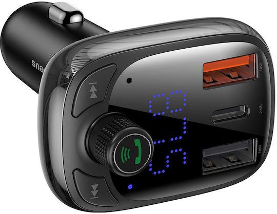 Baseus T Shaped S-13, Bluetooth FM Transmitter, MP3 Player, Μαυρο