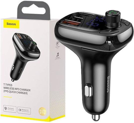 Baseus T Shaped S-13, Bluetooth FM Transmitter, MP3 Player, Μαυρο - Image 3