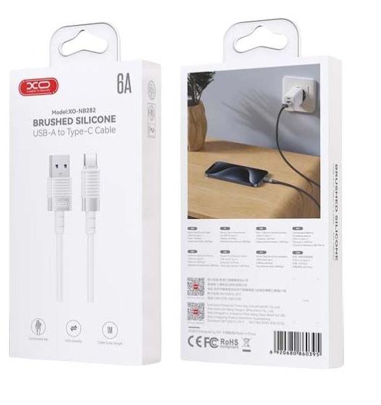 XO NB-Q282A Καλωδιο Σιλικονης Lightning 6A, Λευκο - Image 2