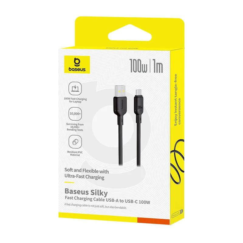 Baseus Silky Series, Καλωδιο Γρηγορης Φορτισης, Type-c, 1m, 100W, Μ... - Image 2