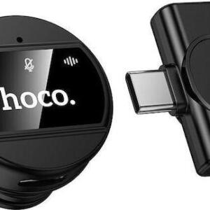 Hoco L21 Charm, Ασυρματο Μικροφωνο, Type-c, Μαυρο