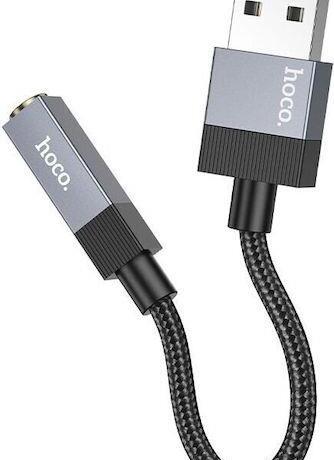Hoco UPA32D Clever, Ανταπτορας Ηχου, USB σε 3.5mm, Μαυρο
