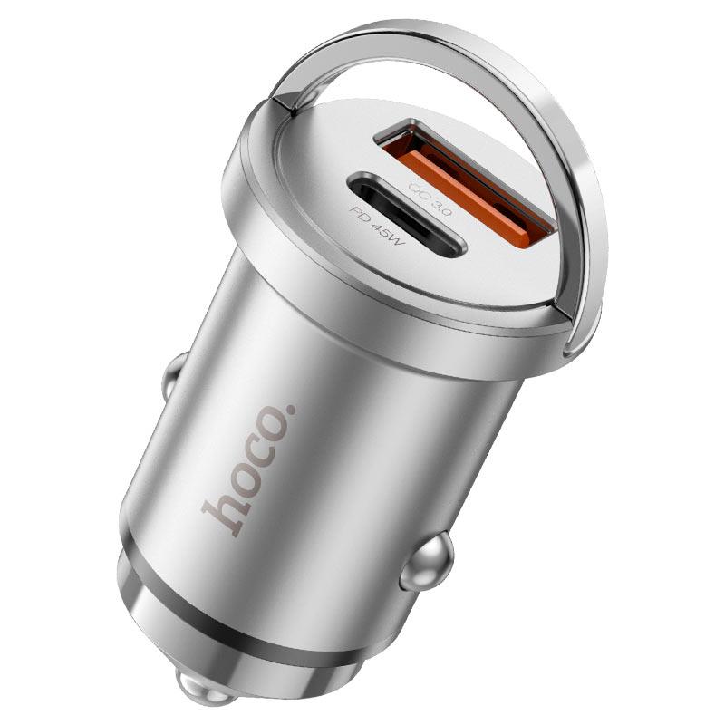Hoco NZ10 Φορτιστης Αυτοκινητου Handy PD45W, 2 Θυρες , Μαυρος