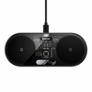 Baseus Digital LED Display, Ασυρματος Φορτιστης, 2 σε 1, 20W, Μαυρο