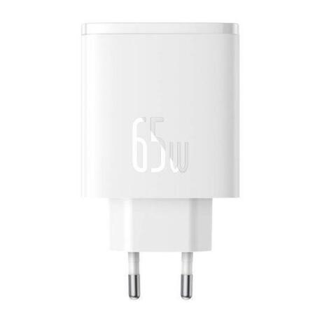 Baseus Cube PRO, Φορτιστης Γρηγορης Φορτισης, 3 Θυρες, 65W, Λευκο