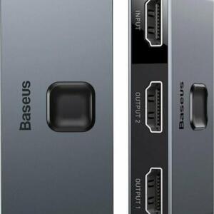 Baseus Matrix, Διακοπτης HDMI Switch 2 σε 1, 1 σε 2, Γκρι